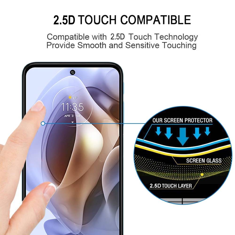 Schutzglas für Motorola Moto G53 Full Cover Full Glue Tempered Glass Folie Film