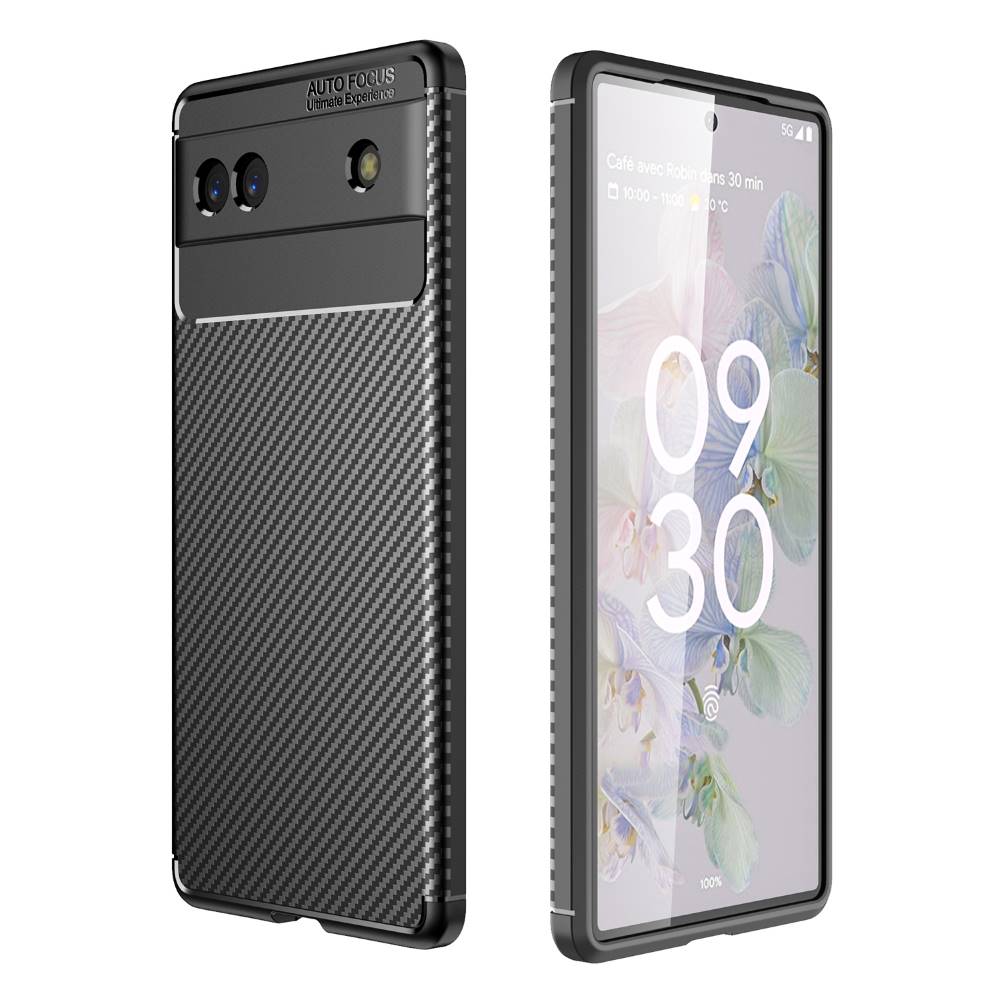 TPU Hülle für Google Pixel 6a Carbon Fiber Muster Textur Shockproof Cover Case