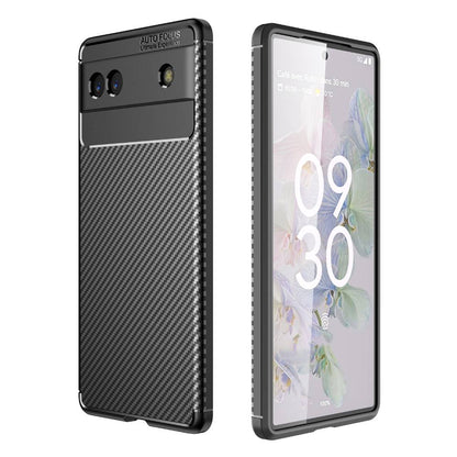 TPU Hülle für Google Pixel 6a Carbon Fiber Muster Textur Shockproof Cover Case