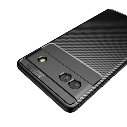 TPU Hülle für Google Pixel 6a Carbon Fiber Muster Textur Shockproof Cover Case