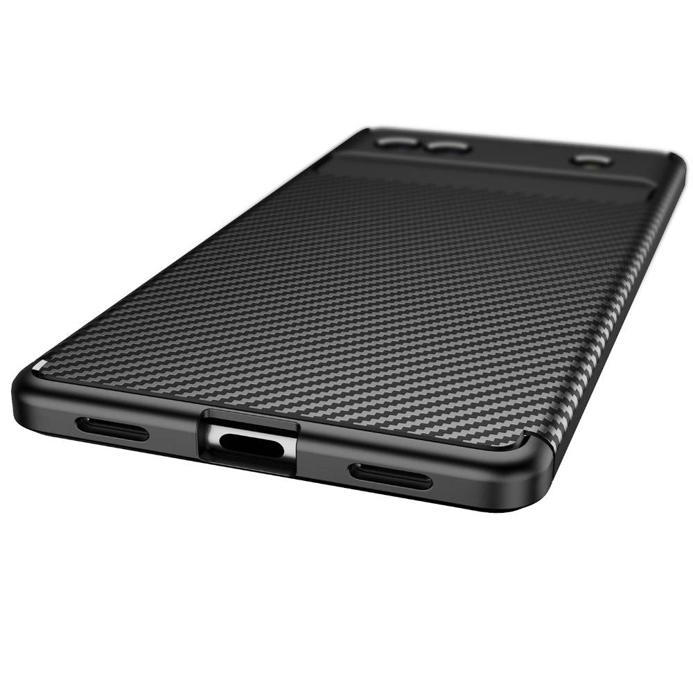 TPU Hülle für Google Pixel 6a Carbon Fiber Muster Textur Shockproof Cover Case