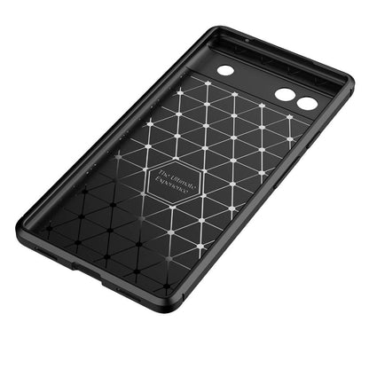 TPU Hülle für Google Pixel 6a Carbon Fiber Muster Textur Shockproof Cover Case