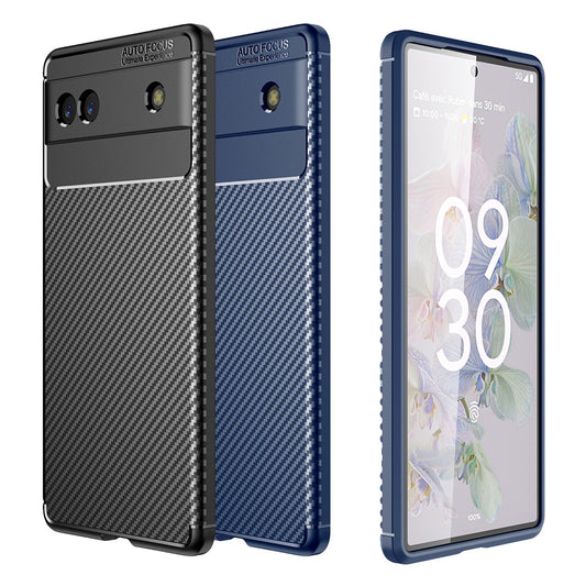 TPU Hülle für Google Pixel 6 PRO Carbon Fiber Muster Shockproof Back Cover Case