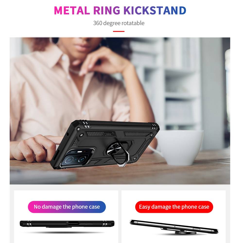Outdoor Hülle für Xiaomi 11T 11T PRO TPU PC Hybrid Sergeant Armor Ring Cover