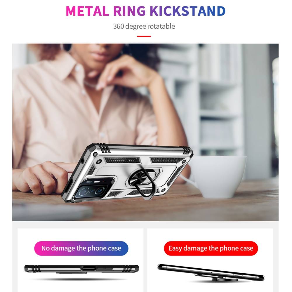 Outdoor Hülle für Xiaomi 11T 11T PRO TPU PC Hybrid Sergeant Armor Ring Cover