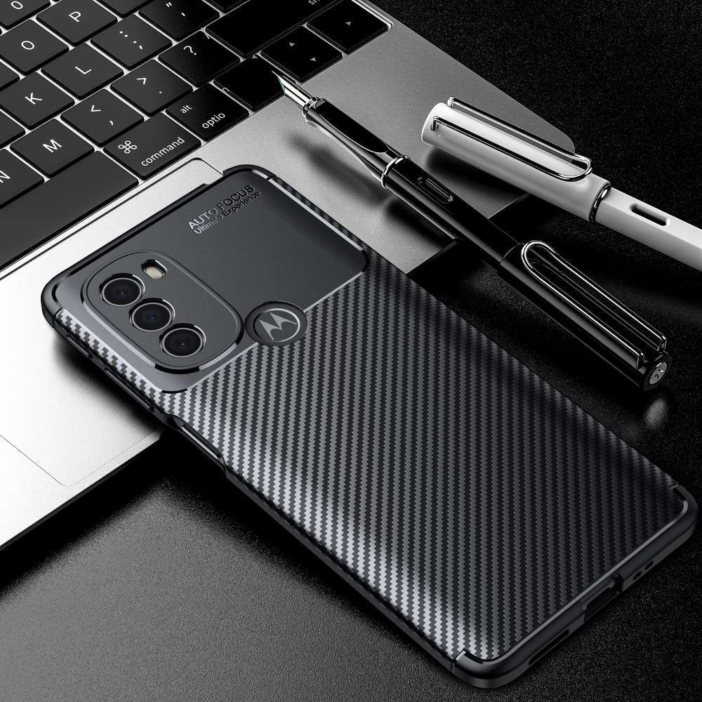 TPU Case für MOTOROLA MOTO G31 Carbon Fiber Muster Shockproof Texture Hülle