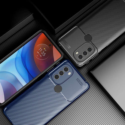 TPU Case für MOTOROLA MOTO G31 Carbon Fiber Muster Shockproof Texture Hülle