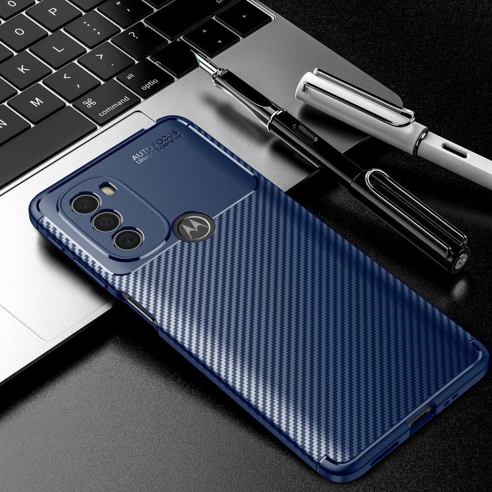 TPU Case für MOTOROLA MOTO G31 Carbon Fiber Muster Shockproof Texture Hülle