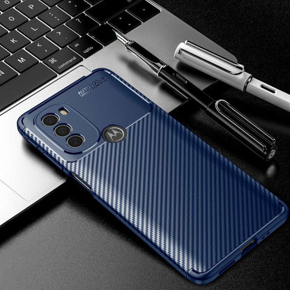 TPU Case für MOTOROLA MOTO G31 Carbon Fiber Muster Shockproof Texture Hülle