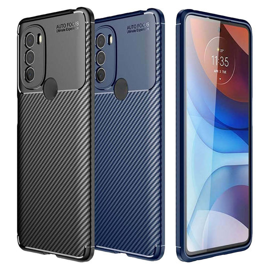 TPU Case für MOTOROLA MOTO G31 Carbon Fiber Muster Shockproof Texture Hülle