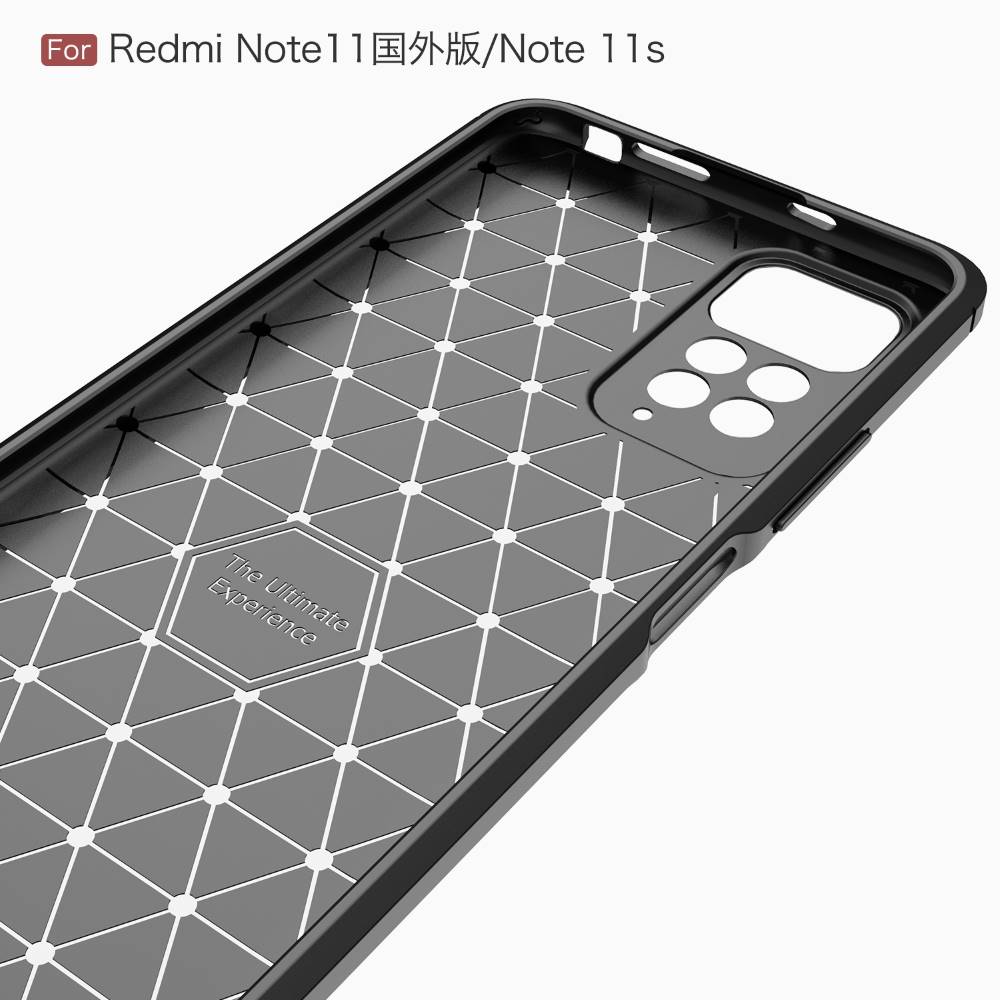 TPU Hülle für Xiaomi Redmi Note 11 Carbon Fiber Skin Brushed Schutzcover Case