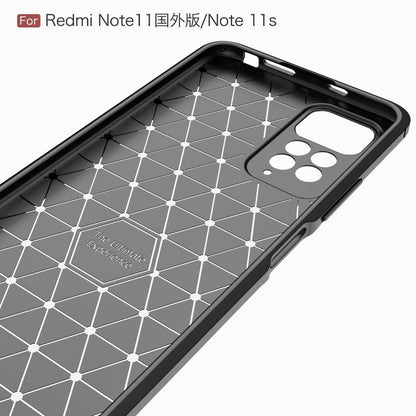 TPU Hülle für Xiaomi Redmi Note 11 Carbon Fiber Skin Brushed Schutzcover Case