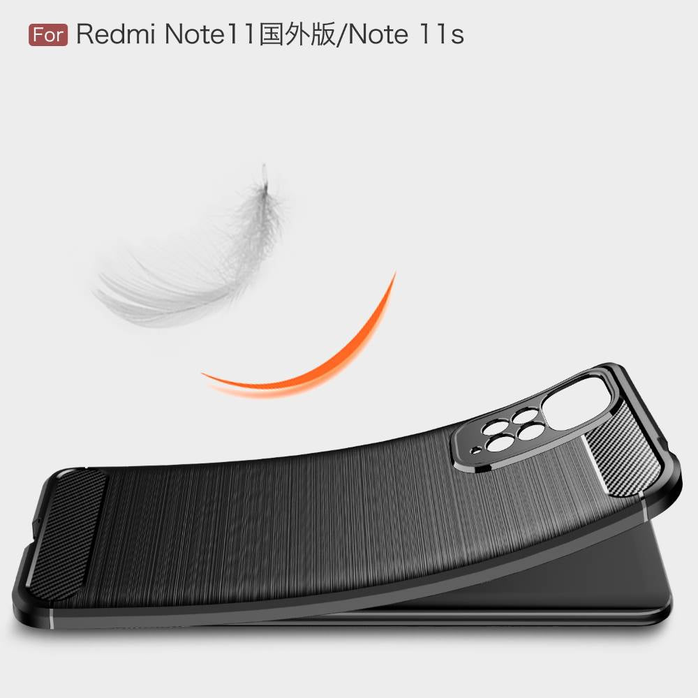 TPU Hülle für Xiaomi Redmi Note 11 Carbon Fiber Skin Brushed Schutzcover Case