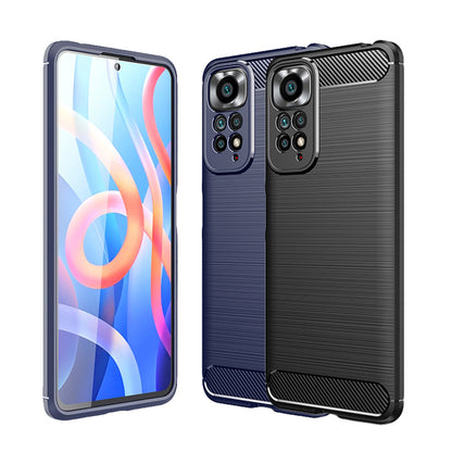 TPU Hülle für Xiaomi Redmi Note 11 Carbon Fiber Skin Brushed Schutzcover Case