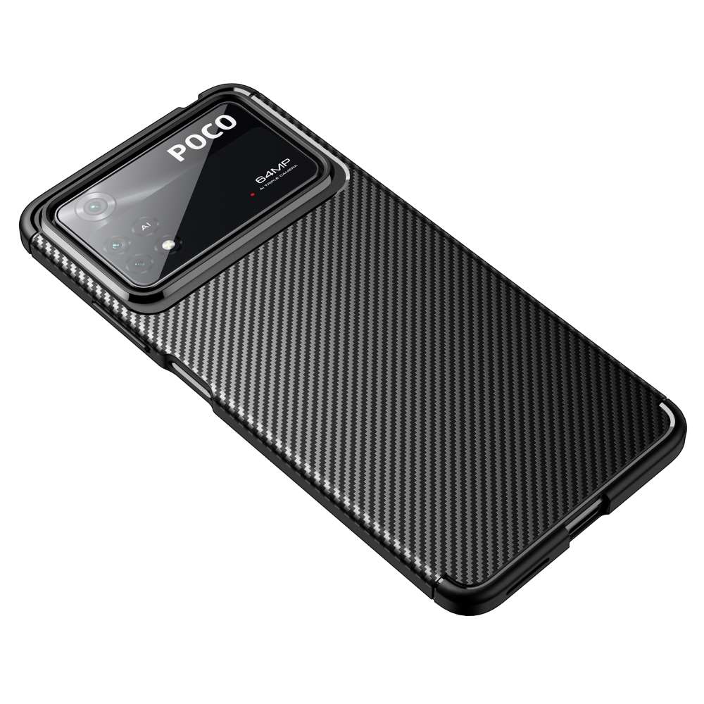 TPU Case für XIAOMI POCO X4 PRO 5G Carbon Fiber Muster Shockproof Texture Hülle