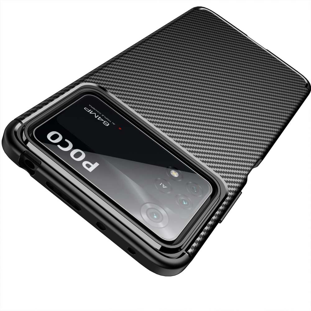 TPU Case für XIAOMI POCO X4 PRO 5G Carbon Fiber Muster Shockproof Texture Hülle