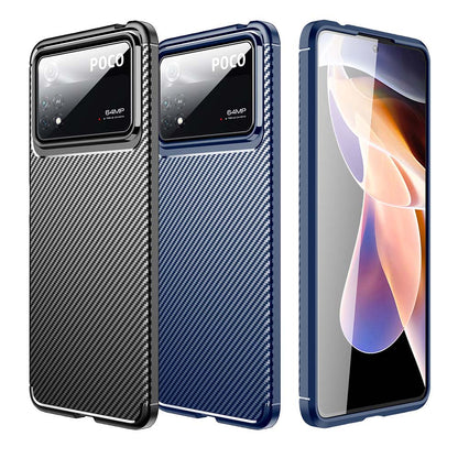 TPU Case für XIAOMI POCO X4 PRO 5G Carbon Fiber Muster Shockproof Texture Hülle