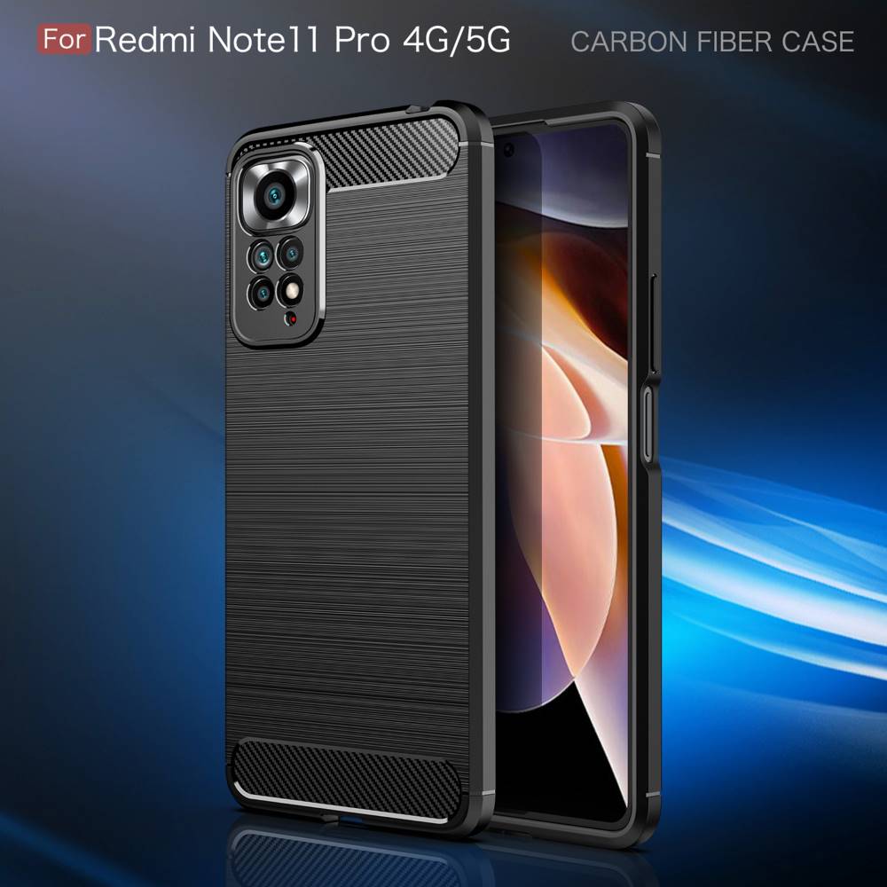 TPU Hülle für Xiaomi Redmi Note 11 PRO Carbon Fiber Skin Brushed Cover Case