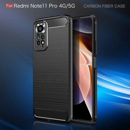 TPU Hülle für Xiaomi Redmi Note 11 PRO Carbon Fiber Skin Brushed Cover Case