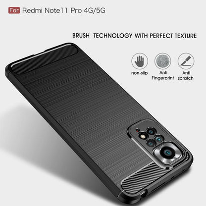TPU Hülle für Xiaomi Redmi Note 11 PRO Carbon Fiber Skin Brushed Cover Case