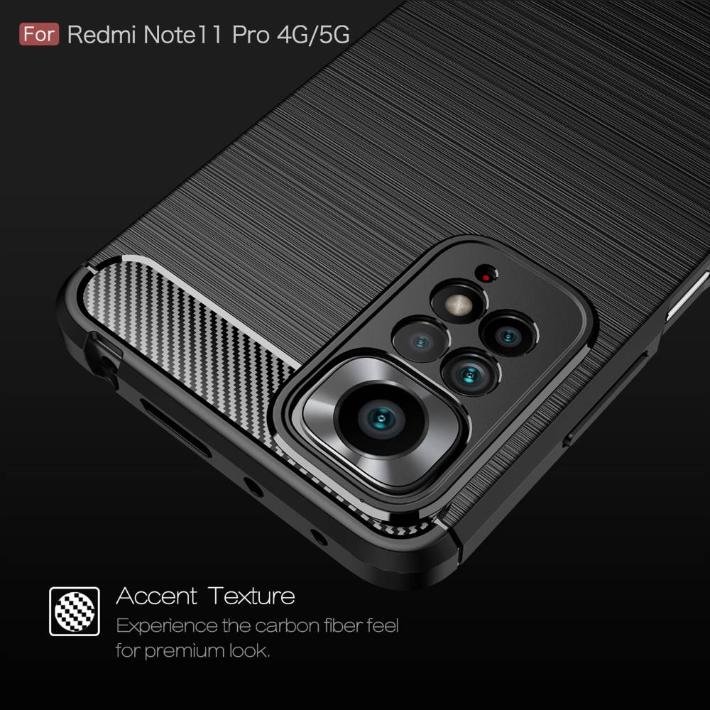 TPU Hülle für Xiaomi Redmi Note 11 PRO Carbon Fiber Skin Brushed Cover Case