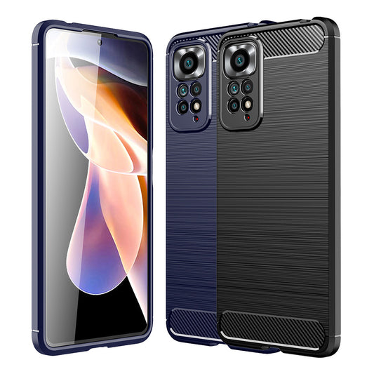 TPU Hülle für Xiaomi Redmi Note 11 PRO Carbon Fiber Skin Brushed Cover Case