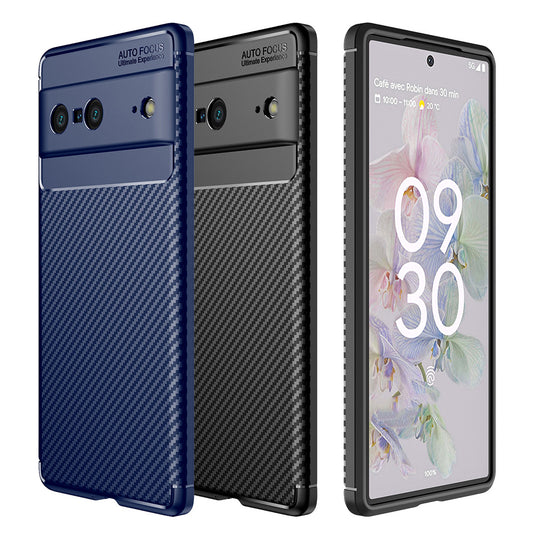 TPU Hülle für Google Pixel 7 Carbon Fiber Muster Textur Shockproof Cover Case