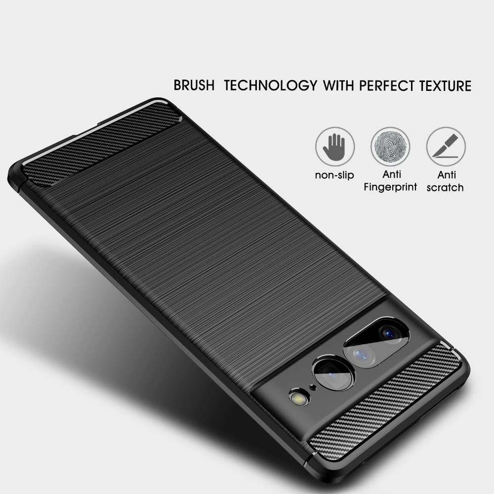 TPU Hülle für Google Pixel 7 PRO Carbon Fiber Skin Brushed Schutzcover Case