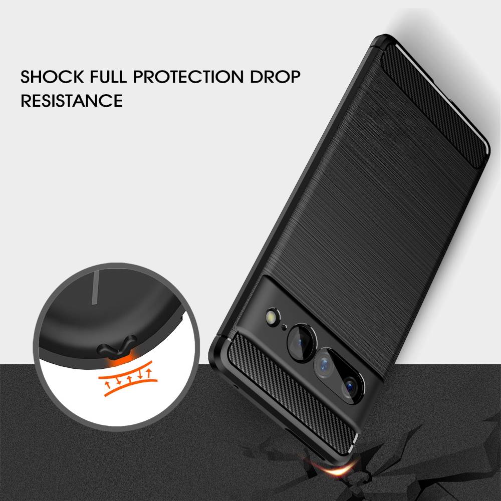 TPU Hülle für Google Pixel 7 PRO Carbon Fiber Skin Brushed Schutzcover Case
