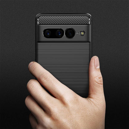 TPU Hülle für Google Pixel 7 PRO Carbon Fiber Skin Brushed Schutzcover Case