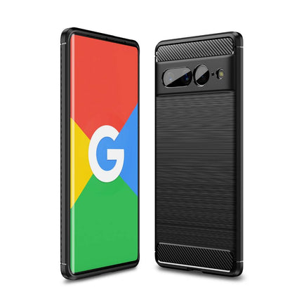 TPU Hülle für Google Pixel 7 PRO Carbon Fiber Skin Brushed Schutzcover Case