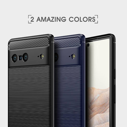 TPU Hülle für Google Pixel 7 Carbon Fiber Skin Brushed Schutz Cover Soft Case