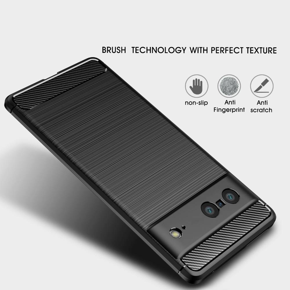 TPU Hülle für Google Pixel 7 Carbon Fiber Skin Brushed Schutz Cover Soft Case
