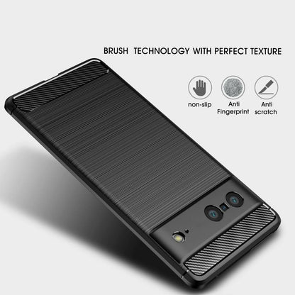 TPU Hülle für Google Pixel 7 Carbon Fiber Skin Brushed Schutz Cover Soft Case