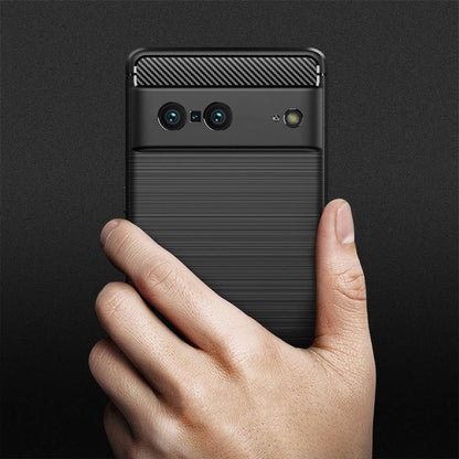 TPU Hülle für Google Pixel 7 Carbon Fiber Skin Brushed Schutz Cover Soft Case