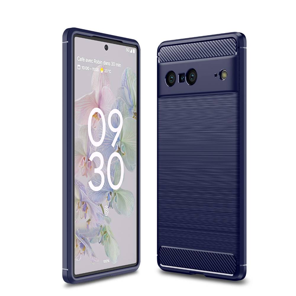 TPU Hülle für Google Pixel 7 Carbon Fiber Skin Brushed Schutz Cover Soft Case