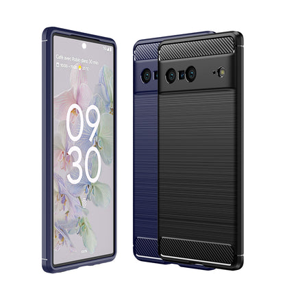 TPU Hülle für Google Pixel 7 Carbon Fiber Skin Brushed Schutz Cover Soft Case