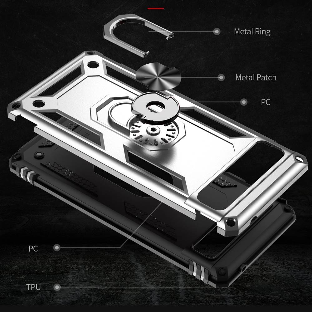 Outdoor Hülle für Google Pixel 6a TPU PC Hybrid Sergeant Armor Ring Cover Case