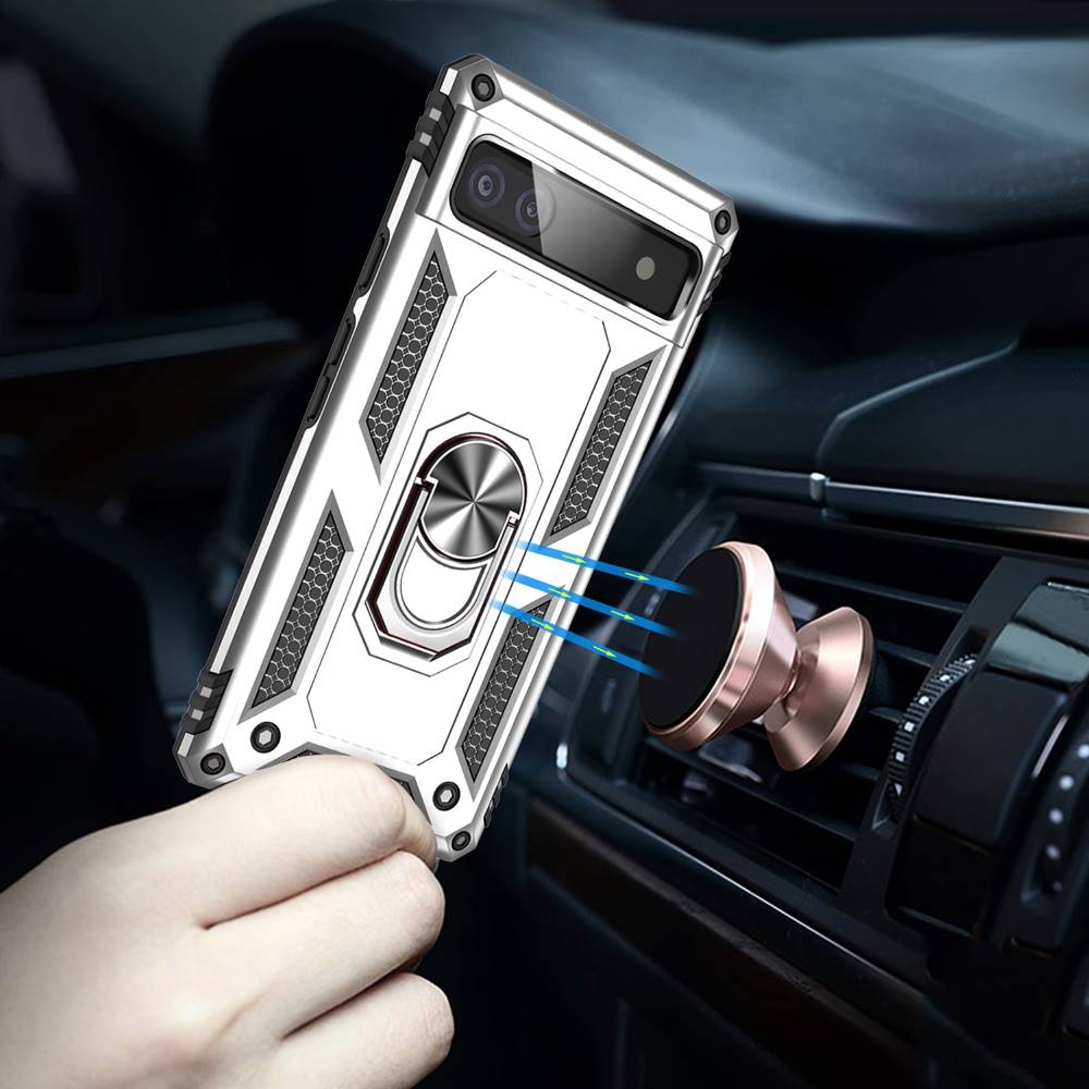 Outdoor Hülle für Google Pixel 6a TPU PC Hybrid Sergeant Armor Ring Cover Case