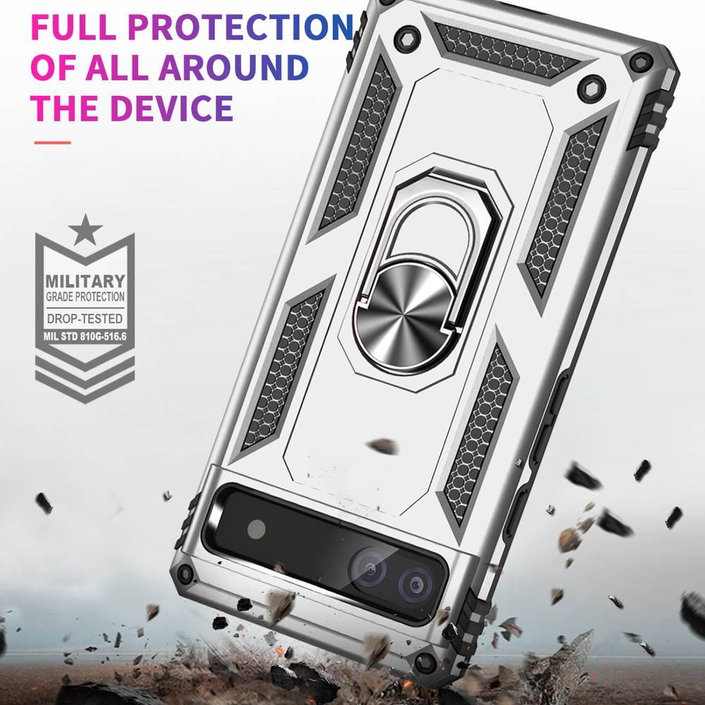 Outdoor Hülle für Google Pixel 6a TPU PC Hybrid Sergeant Armor Ring Cover Case