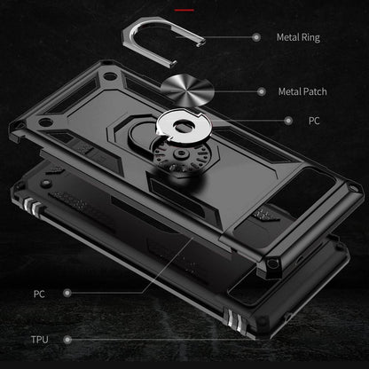 Outdoor Hülle für Google Pixel 6a TPU PC Hybrid Sergeant Armor Ring Cover Case