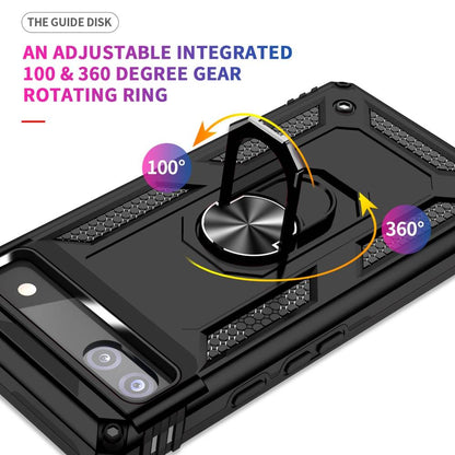 Outdoor Hülle für Google Pixel 6a TPU PC Hybrid Sergeant Armor Ring Cover Case