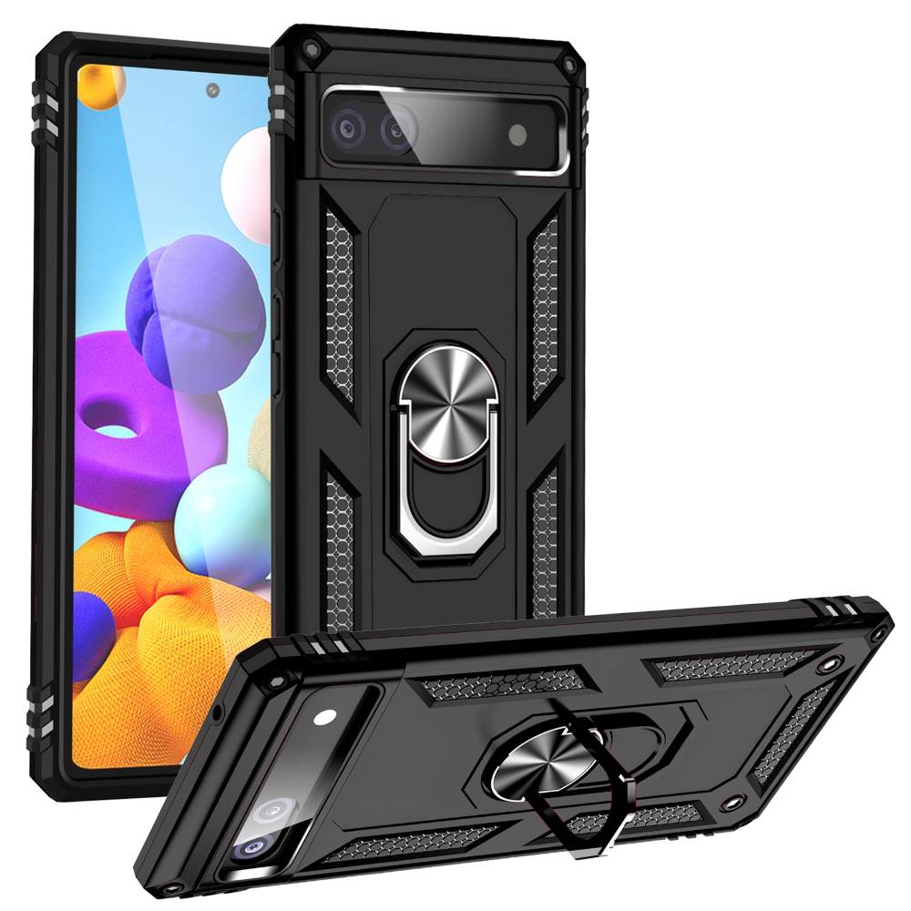 Outdoor Hülle für Google Pixel 6a TPU PC Hybrid Sergeant Armor Ring Cover Case