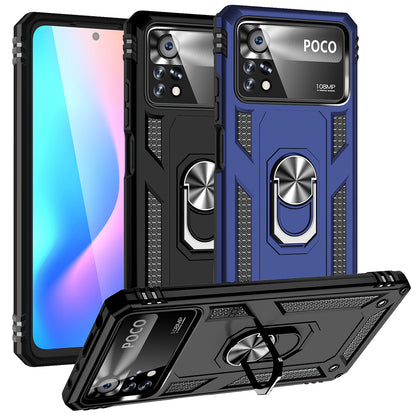 Outdoor Hülle für Xiaomi Poco X4 PRO TPU PC Hybrid Sergeant Armor Ring Cover