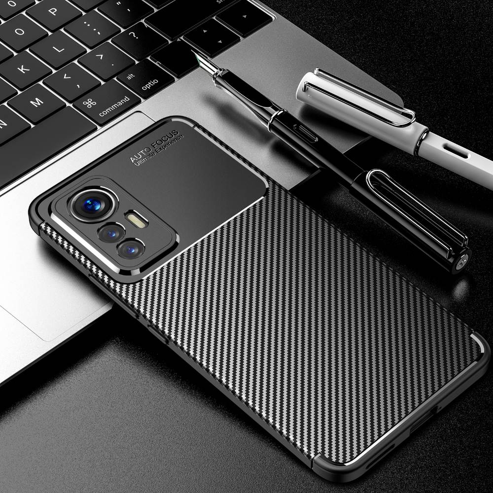 TPU Hülle für Xiaomi 12 LITE Carbon Fiber Muster Textur Shockproof Cover Case