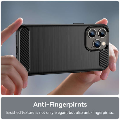 TPU Hülle für Apple iPhone 14 PRO Carbon Fiber Skin Brushed Schutzcover Case