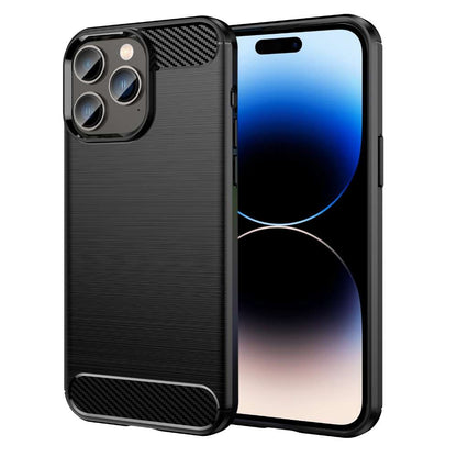 TPU Hülle für Apple iPhone 14 PRO Carbon Fiber Skin Brushed Schutzcover Case