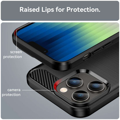 TPU Hülle für Apple iPhone 14 PRO MAX Carbon Fiber Skin Brushed Schutzcover Case