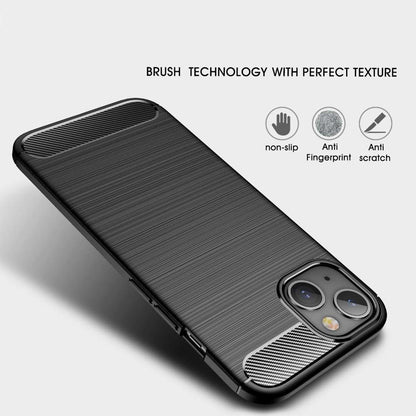TPU Hülle für Apple iPhone 14 Carbon Fiber Skin Brushed Schutzcover Soft Case
