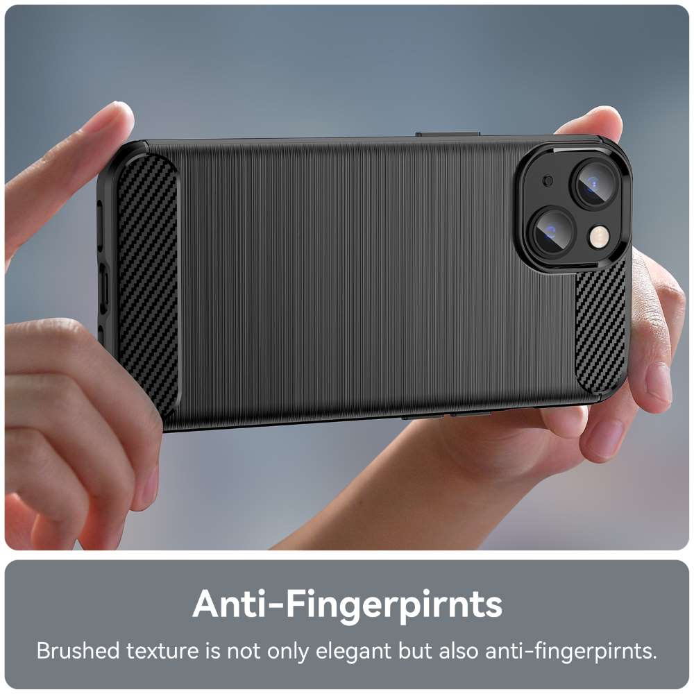 TPU Hülle für Apple iPhone 14 PLUS Carbon Fiber Skin Brushed Schutzcover Case